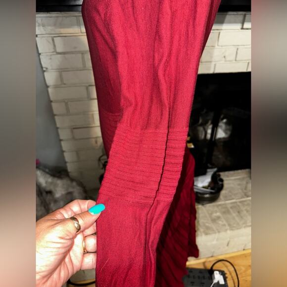 MAX STUDIO Fitted Knit Stretch Delores’s Autumn Rust Long Sleeve Size Large - Picture 6 of 9